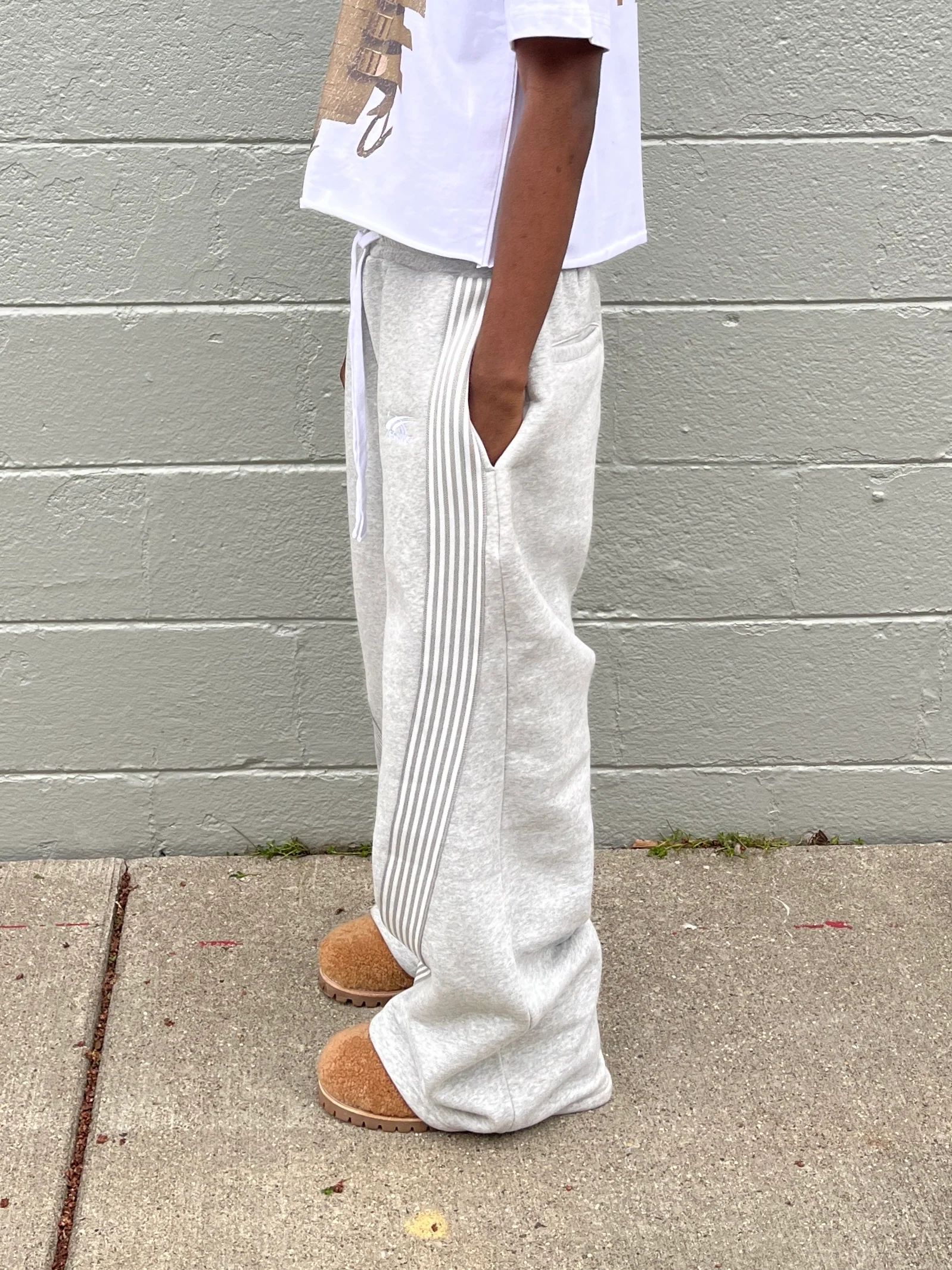 ARCHIVE ESSENTIAL WIDELEG SWEATPANTS GRAY - Image 4